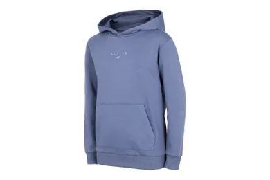 Bluza dziecięca z kapturem, niebieska, 4F