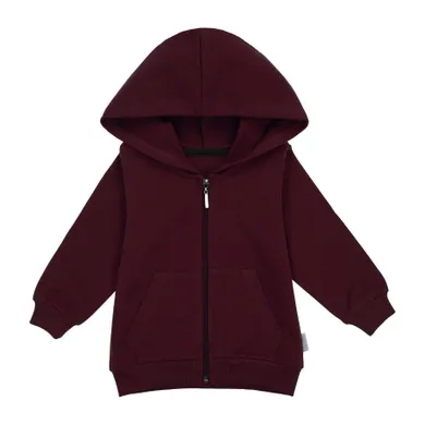 Bluza dziecięca z kapturem, rozpinana, bordowa, Nicol