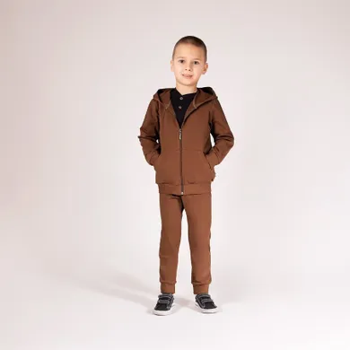Bluza dziecięca z kapturem, rozpinana, brązowa, Nicol