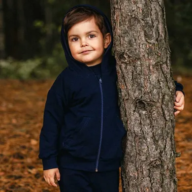 Bluza dziecięca z kapturem, rozpinana, granatowa, Eevi