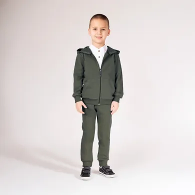 Bluza dziecięca z kapturem, rozpinana, khaki, Nicol