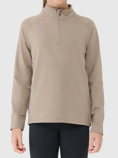 Bluza dziewczęca, beżowa, 4F