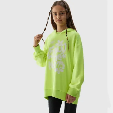 Bluza dziewczęca, limonkowa, 4F