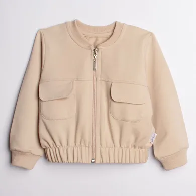 Bluza dziewczęca, rozpinana, beżowa, Nicol