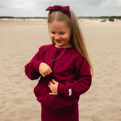 Bluza dziewczęca, rozpinana, bordowa, Eevi