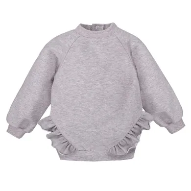 Bluza dziewczęca, szara, falbanki, Eevi