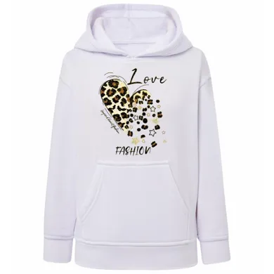 Bluza dziewczęca z kapturem, biała, Tup Tup