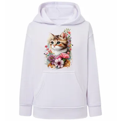 Bluza dziewczęca z kapturem, biała, Tup Tup