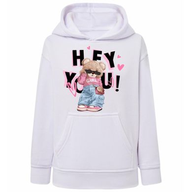 Bluza dziewczęca z kapturem, biała, Tup Tup