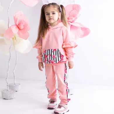 Bluza dziewczęca z kapturem, różowa, Nicol