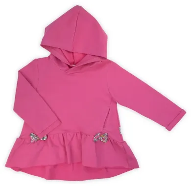 Bluza dziewczęca z kapturem, różowa, Nicol