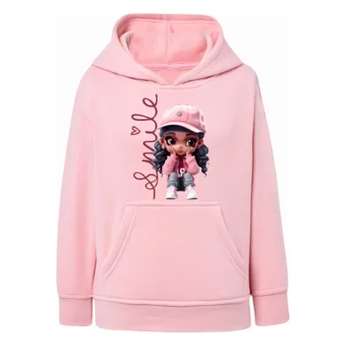 Bluza dziewczęca z kapturem, różowa, Tup Tup