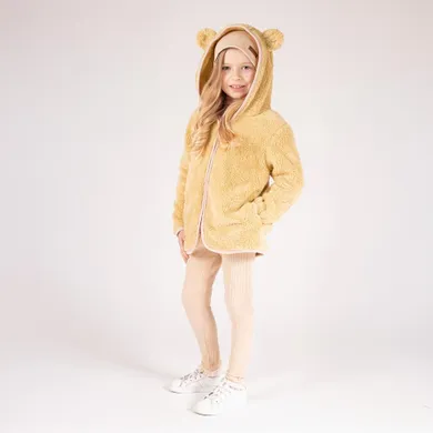 Bluza dziewczęca z kapturem, rozpinana, beżowa, Nicol