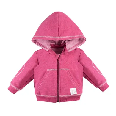 Bluza dziewczęca z kapturem, rozpinana, bordowa, Eevi