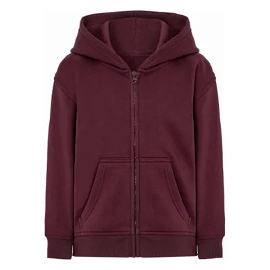 Bluza dziewczęca z kapturem, rozpinana, bordowa, Tup Tup