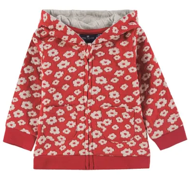 Bluza dziewczęca z kapturem, rozpinana, czerwona, Tom Tailor