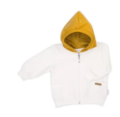 Bluza dziewczęca z kapturem, rozpinana, ecru, Nicol