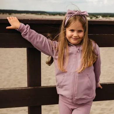 Bluza dziewczęca z kapturem, rozpinana, fioletowa, Eevi