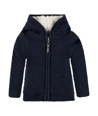 Bluza dziewczęca z kapturem, rozpinana, granatowa, Kanz