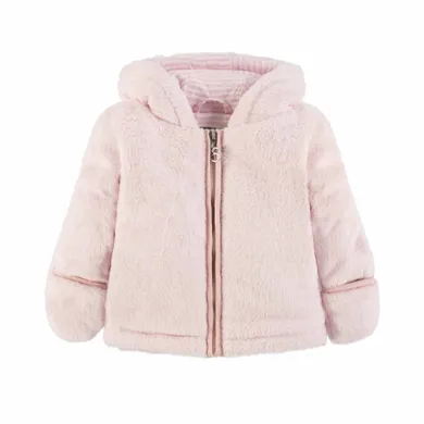 Bluza dziewczęca z kapturem, rozpinana, różowa, Kanz