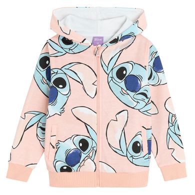 Bluza dziewczęca z kapturem, rozpinana, różowa, Lilo i Stitch, Licence Brand