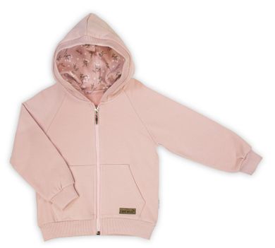 Bluza dziewczęca z kapturem, rozpinana, różowa, Nicol