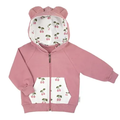 Bluza dziewczęca z kapturem, rozpinana, różowa, Nicol