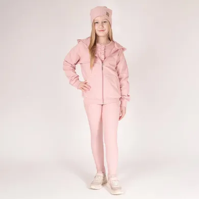 Bluza dziewczęca z kapturem, rozpinana, różowa, Nicol