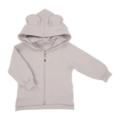 Bluza dziewczęca z kapturem, rozpinana, szara, Nicol