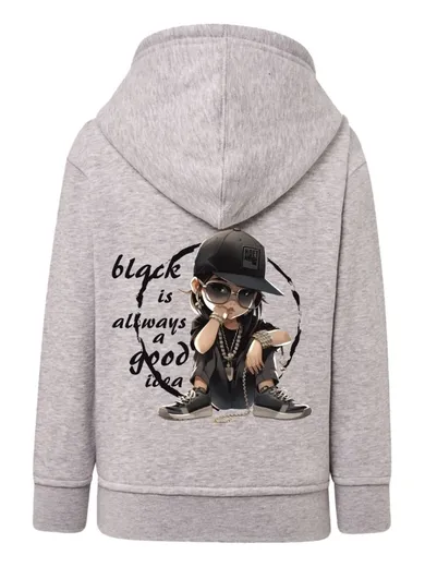 Bluza dziewczęca z kapturem, rozpinana, szara, Tup Tup