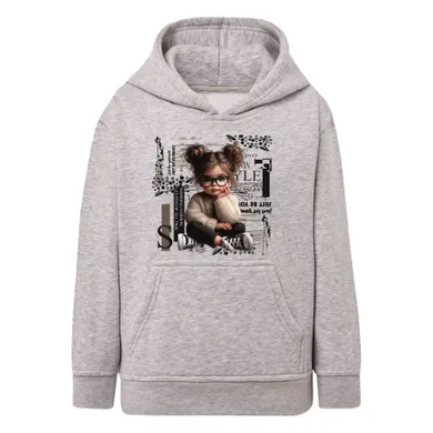 Bluza dziewczęca z kapturem, szara, Tup Tup