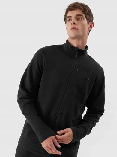 Bluza męska, rozpinana, polarowa, czarna, 4F
