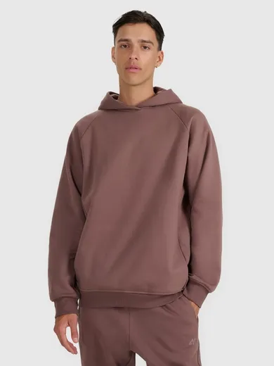 Bluza męska z kapturem, brązowa, 4F