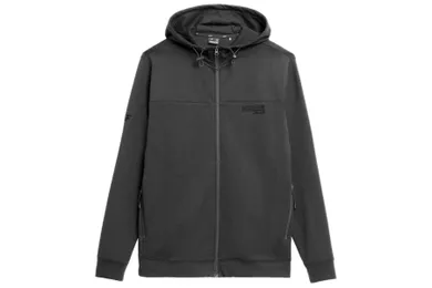 Bluza męska z kapturem, rozpinana, czarna, 4F