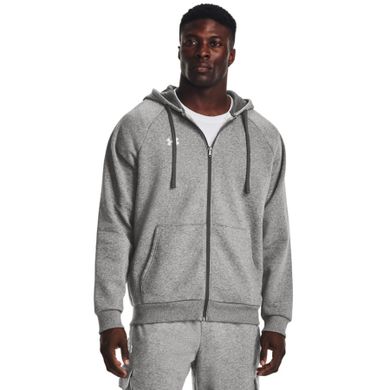 Bluza męska z kapturem, rozpinana, szara, Under Armour