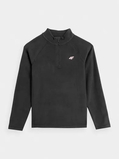 Bluza termoaktywna dziewczęca, polarowa, czarna, 4F