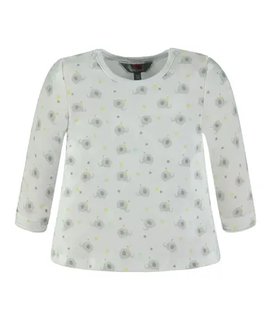 Bluzka chłopięca z długim rękawem, biała, Kanz