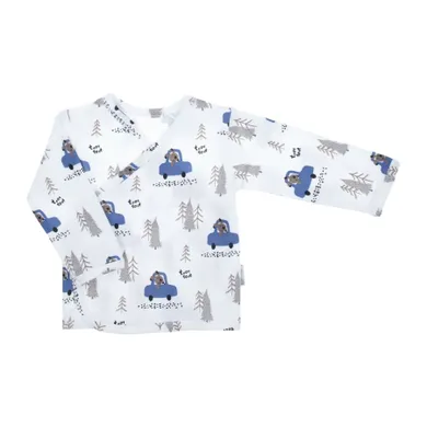 Bluzka chłopięca z długim rękawem, biała, Nicol