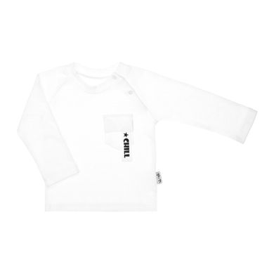 Bluzka chłopięca z długim rękawem, biała, Nicol