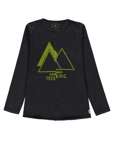 Bluzka chłopięca z długim rękawem, granatowa, Tom Tailor