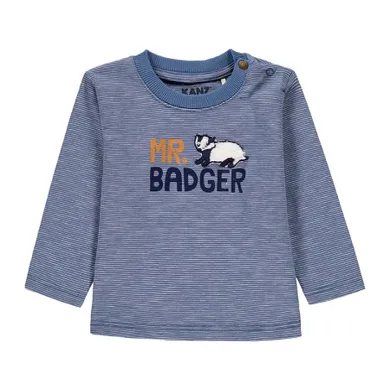 Bluzka chłopięca z długim rękawem, niebieska, Kanz