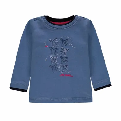 Bluzka chłopięca z długim rękawem, niebieska, Kanz