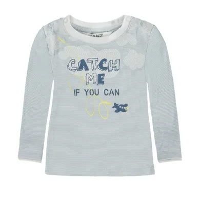 Bluzka chłopięca z długim rękawem, niebieska, Kanz