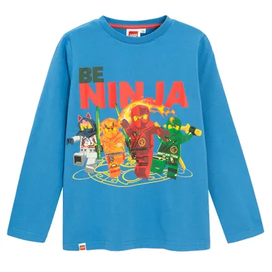 Bluzka chłopięca z długim rękawem, niebieska, LEGO Ninjago