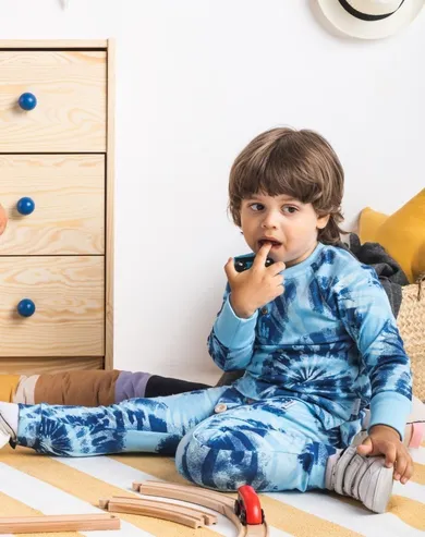 Bluzka chłopięca z długim rękawem, niebieska, Nicol