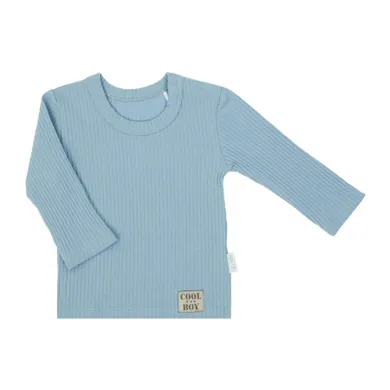Bluzka chłopięca z długim rękawem, niebieska, Nicol