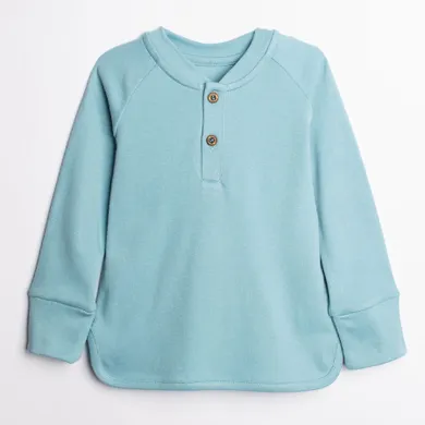 Bluzka chłopięca z długim rękawem, niebieska, Nicol
