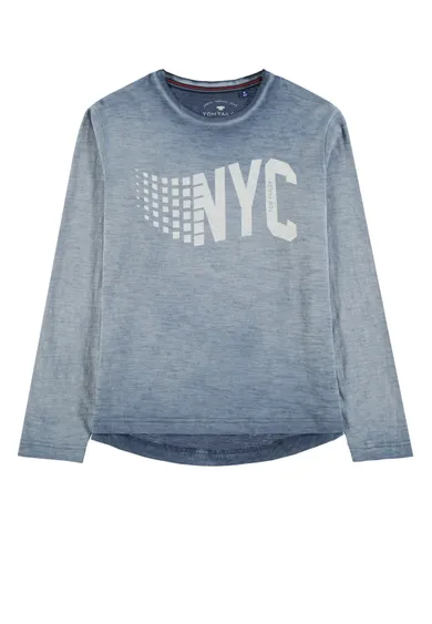 Bluzka chłopięca z długim rękawem, niebieska, Tom Tailor