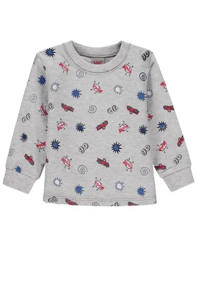 Bluzka chłopięca z długim rękawem, szara, Kanz