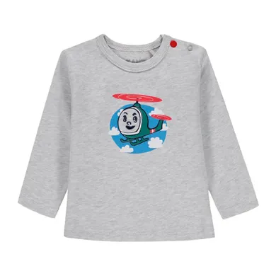 Bluzka chłopięca z długim rękawem, szara, Kanz